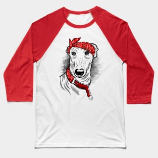 Greyhound Lover Gift - Greyhound Dog Bandana Baseball T-Shirt